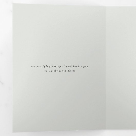 Minimale Lichtgrijze Multi-Event bruiloft uitnodig Drieluik Uitnodiging (Binnenzijde eerst)