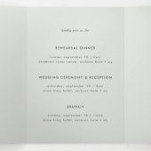 Minimale Lichtgrijze Multi-Event bruiloft uitnodig Drieluik Uitnodiging (Binnenkant midden)