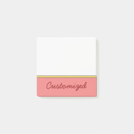Minimale Lichtkoraal Achtergrond met Maroon Naam Post-it® Notes