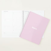 Minimale lichtroze aangepaste naam monogram jaar planner (Display)