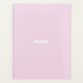 Minimale lichtroze aangepaste naam monogram jaar planner (Voorkant)