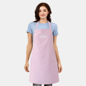 Minimale lichtroze initialen monogram schort (Gedragen)