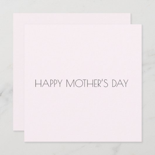 Minimale lichtroze moderne Moederdag Notitiekaartje (Voorkant / Achterkant)