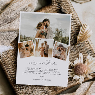 Minimale liefde & Bedankt bruiloft bedankkaart Kaart