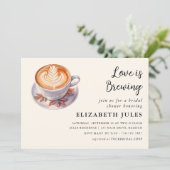 Minimale Liefde Brouwt Bruiloft Coffee Bruidsuitno Kaart (Staand voorkant)