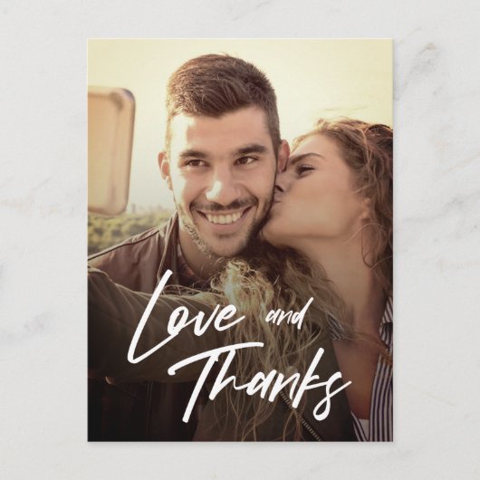 Minimale Liefde en Dank Eigen Foto Vervangen Briefkaart (Voorkant)