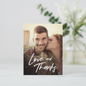 Minimale Liefde en Dank Eigen Foto Vervangen Briefkaart (Staand voorkant)