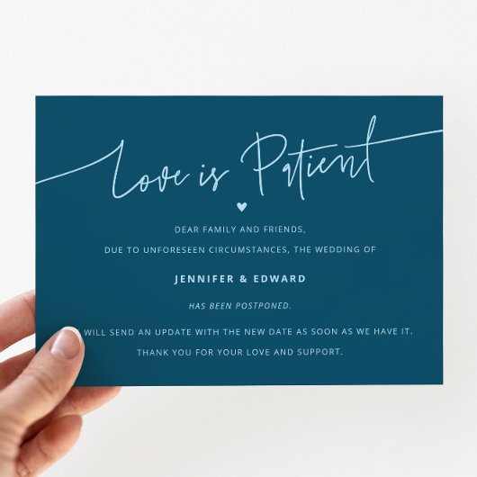 Minimale liefde is patiënt bruiloft update Blauwgr Kaart