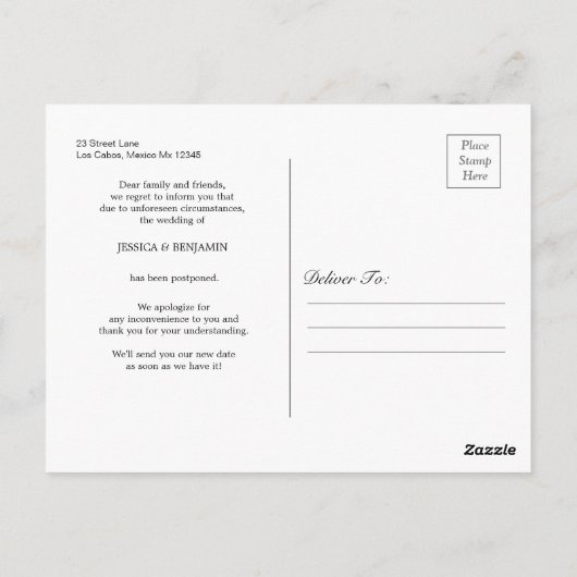 Minimale liefde is patiënt uitgesteld briefkaart (Achterkant)