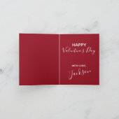 Minimale liefde voor rode en grijze letters feestdagen kaart (Binnen)