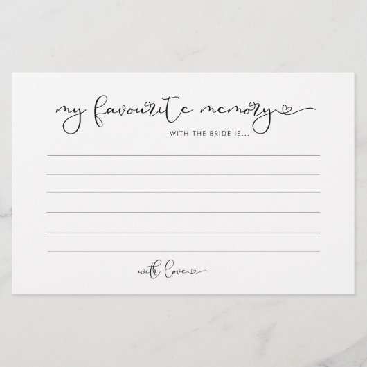 Minimale liefdeshart mijn favoriete geheugenkaart flyer (Voorkant)