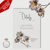 Minimale lijn art terracotta papavers informatiekaartje