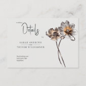 Minimale lijn art terracotta papavers informatiekaartje (Voorkant)