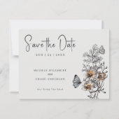 Minimale lijn art terracotta papavers kaart (Voorkant)