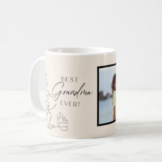 Minimale lijn bloemenscript koffiemok