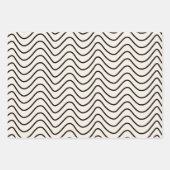 Minimale lijn Chevron patroon crème wit en zwart Inpakpapier Vel (Voorkant 2)