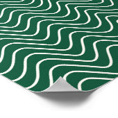 Minimale lijn Chevron Patroon Donkergroen Poster (Hoek)
