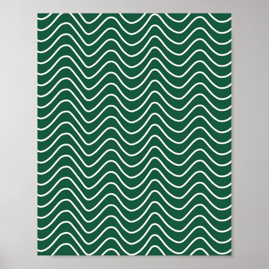 Minimale lijn Chevron Patroon Donkergroen Poster (Voorkant)