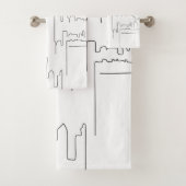 Minimale lijn New York City Bad Handdoek (Insitu)