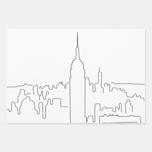Minimale lijn New York City Inpakpapier Vel (Voorkant 2)