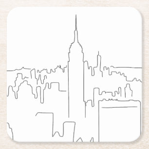 Minimale lijn New York City Kartonnen Onderzetters