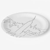 Minimale lijn New York City Papieren Bordje (Gekanteld)