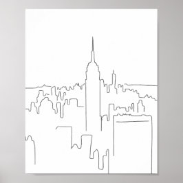 Minimale lijn New York City Poster
