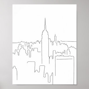 Minimale lijn New York City Poster