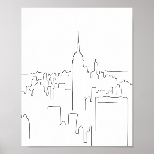 Minimale lijn New York City Poster (Voorkant)