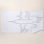 Minimale lijn New York City Strandlaken (Voorkant)