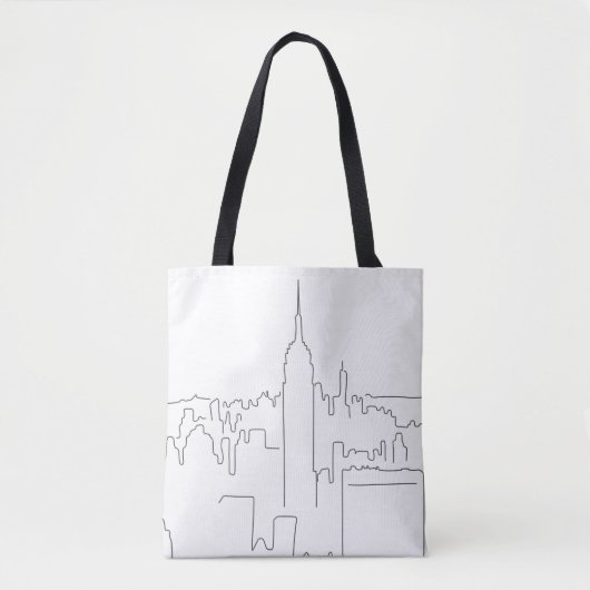 Minimale lijn New York City Tote Bag (Voorkant)
