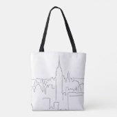 Minimale lijn New York City Tote Bag (Achterkant)