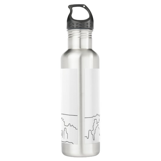 Minimale lijn New York City Waterfles (Achterkant)