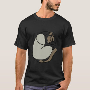 Minimale lijn Siamese kat T-shirt