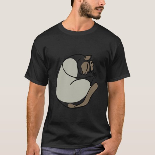 Minimale lijn Siamese kat T-shirt (Voorkant)