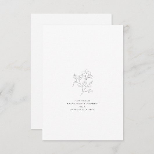 Minimale lijn Tekening sparen de Kaart Datum (Voorkant / Achterkant)