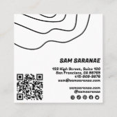 Minimale lijnen Abstract Unieke grafische BW QR Vierkante Visitekaartje (Achterkant)
