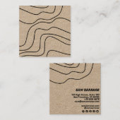 Minimale lijnen Abstracte KRAFT Unieke grafische k Vierkante Visitekaartje (Voorkant / Achterkant)