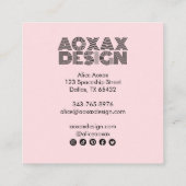 Minimale lijnen Abstracte vormen Uniek Roze Vierkante Visitekaartje (Achterkant)