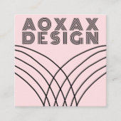 Minimale lijnen Abstracte vormen Uniek Roze Vierkante Visitekaartje (Voorkant)