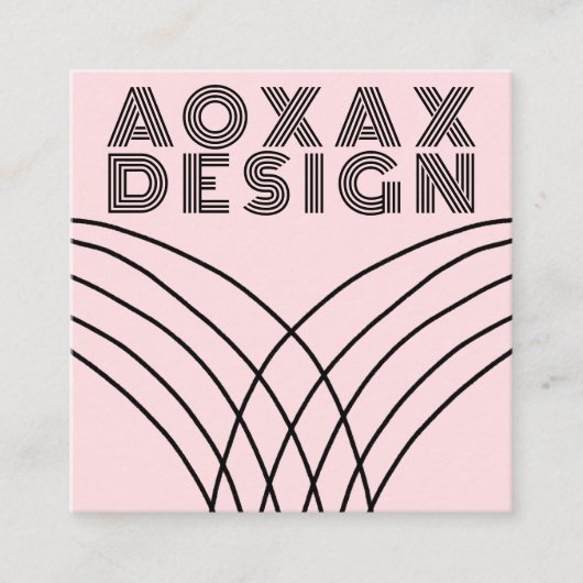 Minimale lijnen Abstracte vormen Uniek Roze Vierkante Visitekaartje (Voorkant)