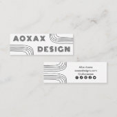 Minimale lijnen Abstracte vormen Unieke grafische  Mini Visitekaartje (Voorkant / Achterkant)