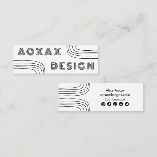 Minimale lijnen Abstracte vormen Unieke grafische  Mini Visitekaartje (Voorkant / Achterkant)