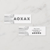 Minimale lijnen Abstracte vormen Unieke grafische  Mini Visitekaartje (Voorkant / Achterkant)