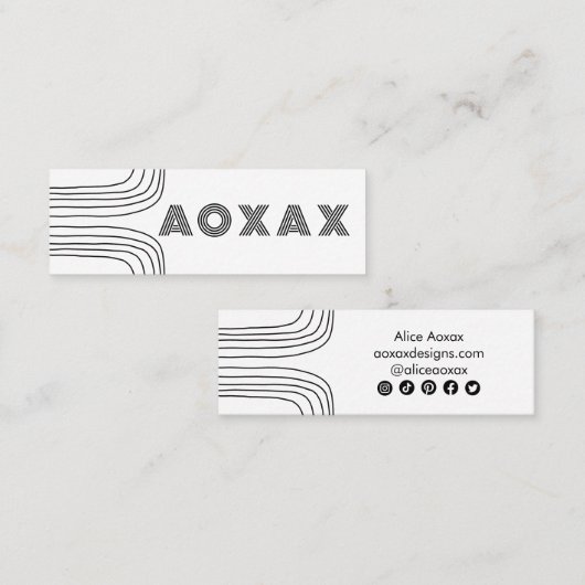 Minimale lijnen Abstracte vormen Unieke grafische  Mini Visitekaartje (Voorkant / Achterkant)