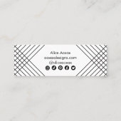 Minimale lijnen Abstracte vormen Unieke grafische  Mini Visitekaartje (Achterkant)