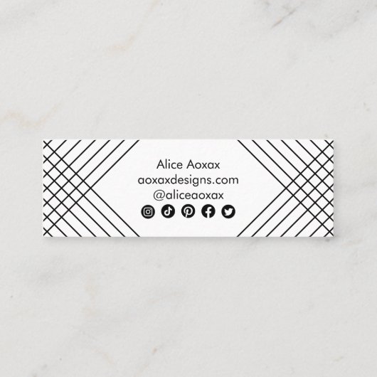 Minimale lijnen Abstracte vormen Unieke grafische  Mini Visitekaartje (Achterkant)