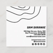 Minimale lijnen Abstracte vormen Unieke grafische  Vierkante Visitekaartje (Achterkant)