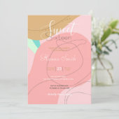 Minimale lijnen Creatief Abstract roze ontwerp Kaart (Staand voorkant)