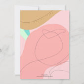 Minimale lijnen Creatief Abstract roze ontwerp Kaart (Achterkant)